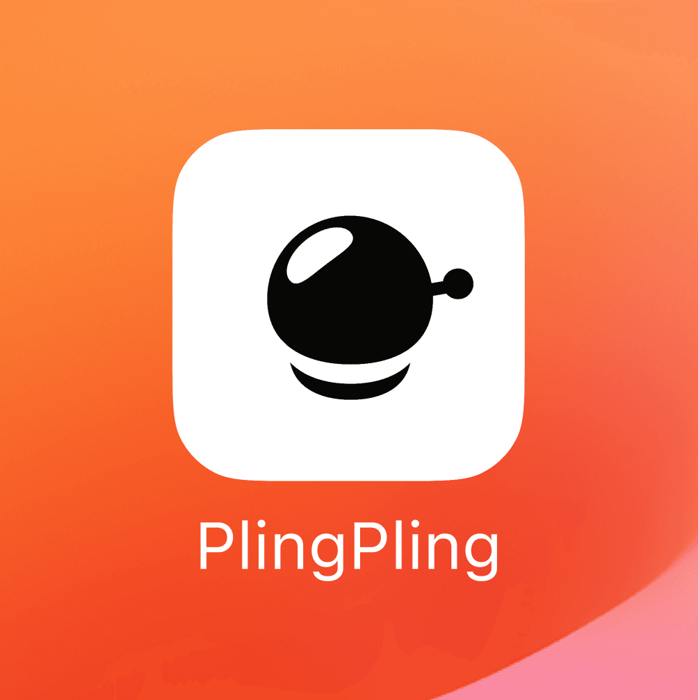 PlingPlings appikon på hemskärmen i en telefon